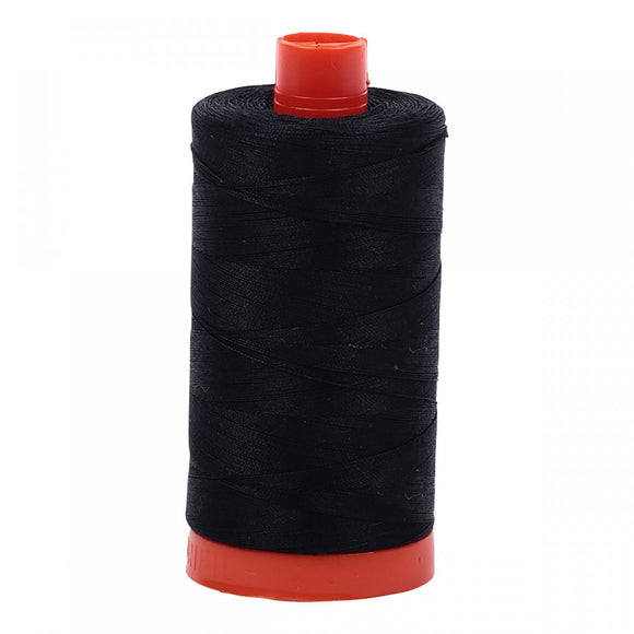 Aurifil Threads, Black and White Spools - 50wt - 1,422yd