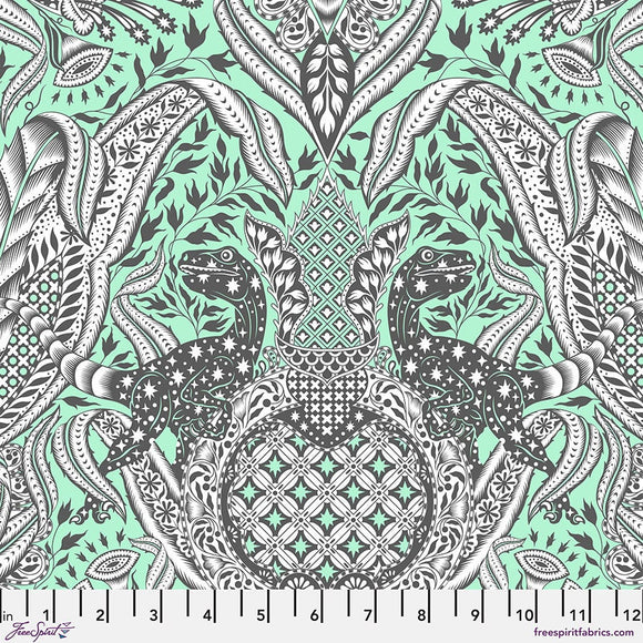 Tula Pink ROAR! || Gift Rapt - Mint || Quilting Cotton
