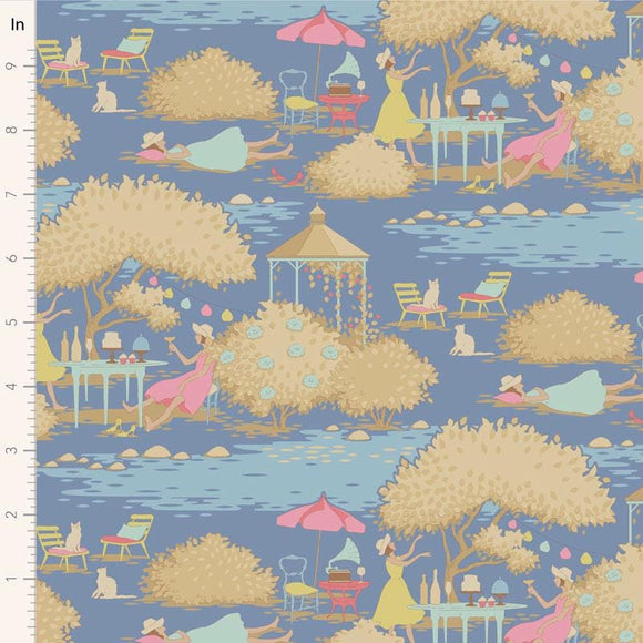 Sunday Brunch Blue || Sunday Brunch - Blue/Sand || Tilda Fabric