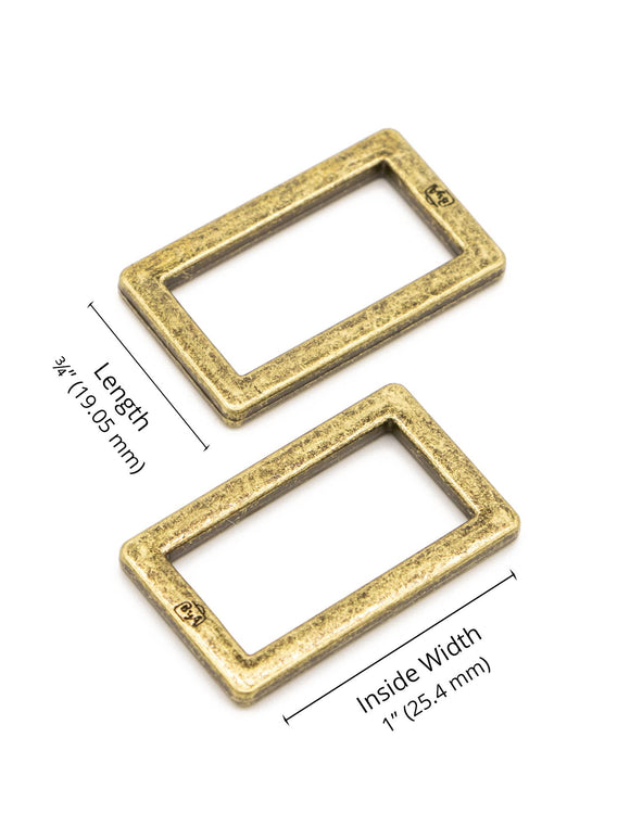 ByAnnie Rectangle Ring - 1" - Set of Two