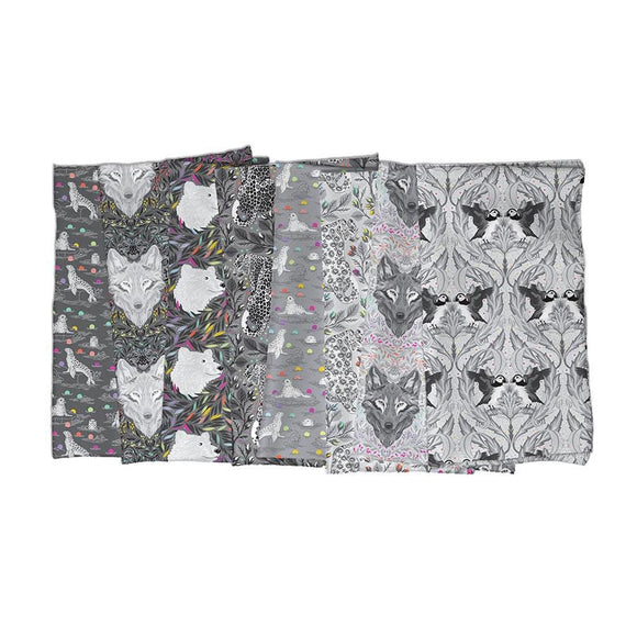 Wolf of Pink Street - Carbon - Tula Pink Graywork Collection from Free Spirit Fabrics