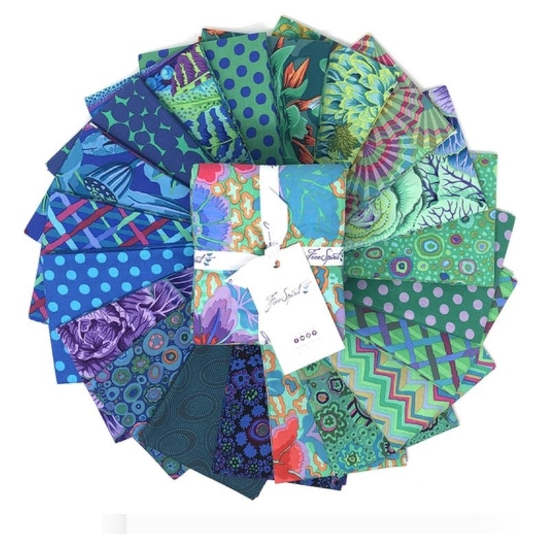 KAFFE FASSETT OCEAN Fat Quarters (20) - Kaffe Fassett - for Free Spirit - 20 Fat Quarters - 2024 Complete Collection - Ready to ship today!!!