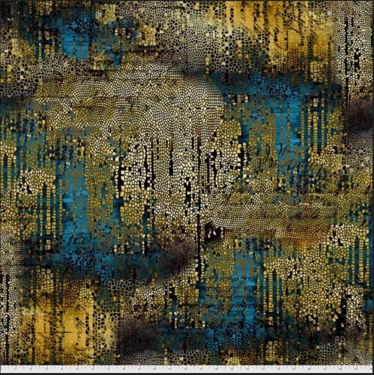 Tim Holtz || Gilded Mosaic - Gold || Abandoned Collection || Eclectic Elements || Free Spirit || Modern Fabric