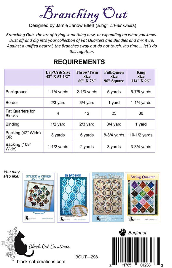 Branching Out || Quilt Pattern || Fat Quarter Friendly