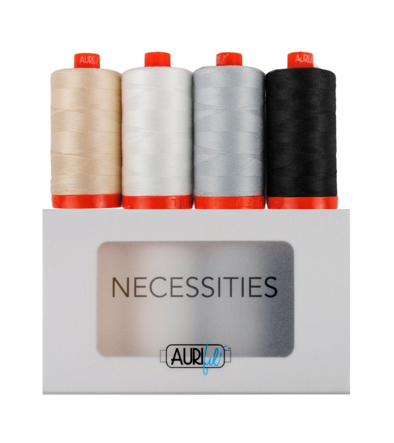 Aurifil Threads, Black and White Spools - 50wt - 1,422yd