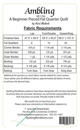 Ambling - A Pieced Fat Quarter Quilt