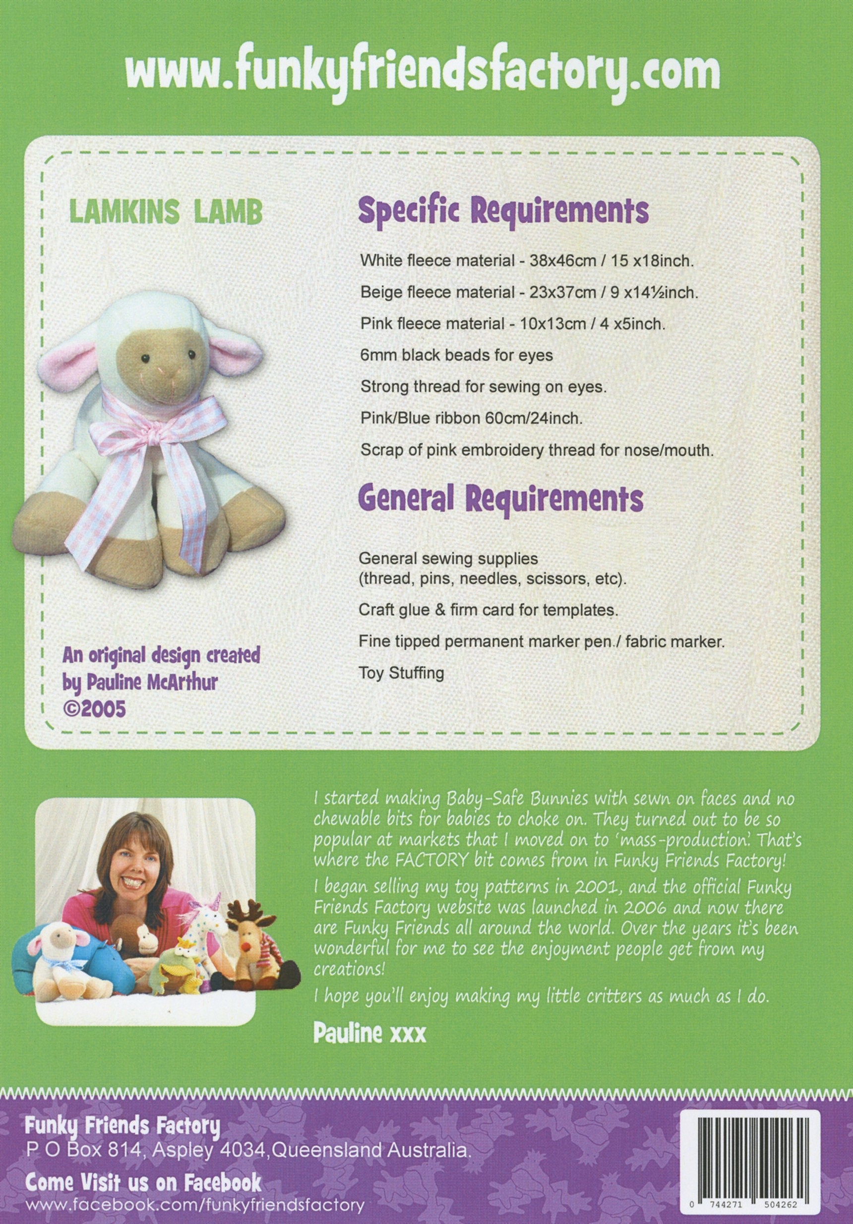 Lamkins Lamb - Funky Friends Stuffed Animal Pattern