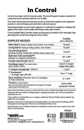 ByAnnine In Control Pattern || Caddy || Diaper Bag || Organizer