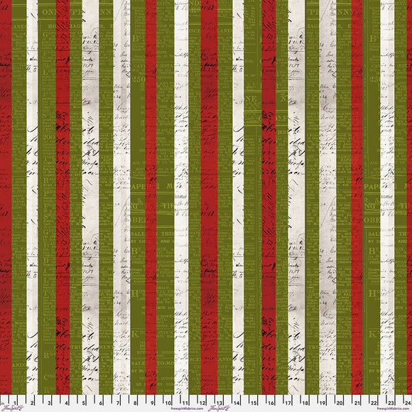 Tim Holtz Flannel || Xmas Stripe - Multi || Wonderland || Free Spirit || Christmas Fabric