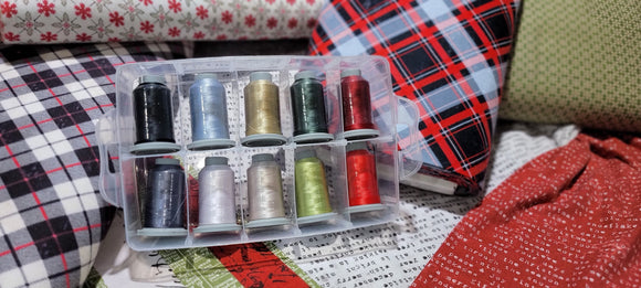 Glide Thread Kit for Tim Holtz - Wonderland Christmas Flannel Collection || 10 - 1,100yrd Spools || Curated by TreasuredGifts, LLC