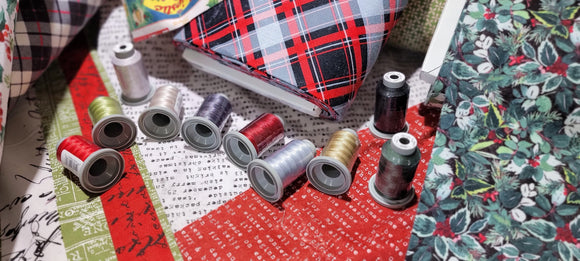 Glide Thread Kit for Tim Holtz - Wonderland Christmas Flannel Collection || 10 - 1,100yrd Spools || Curated by TreasuredGifts, LLC