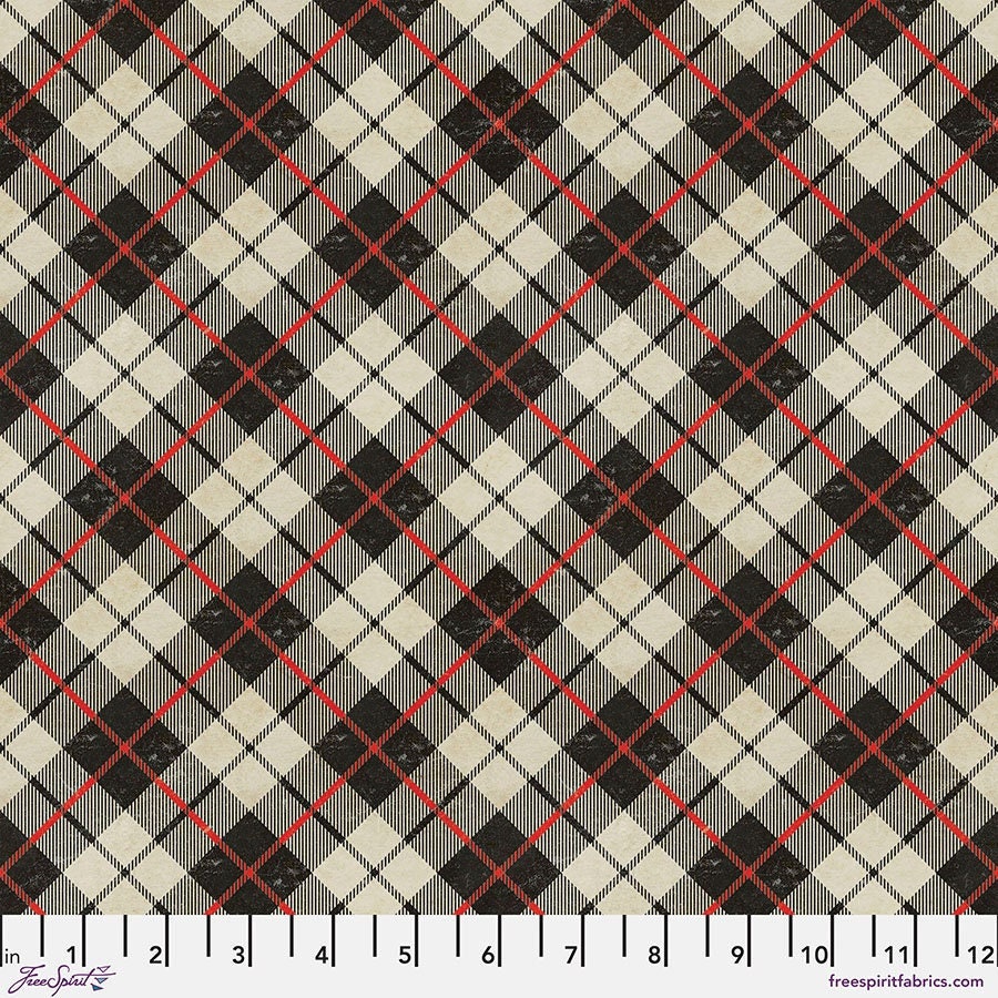 Tim Holtz Flannel || Holiday Plaid - Neutral || Wonderland || Free Spirit || Christmas Fabric