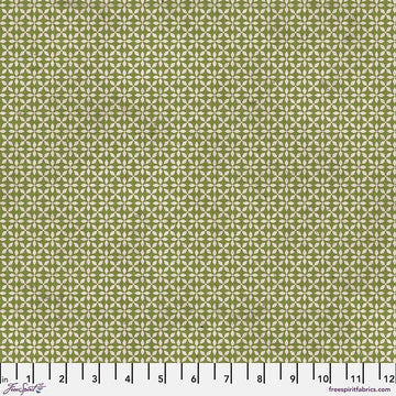 Tim Holtz Flannel || Leaf Medallion - Green || Wonderland || Free Spirit || Christmas Fabric