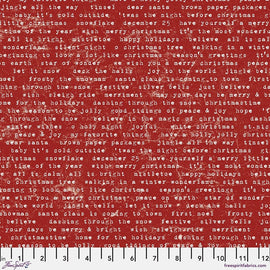 Tim Holtz Flannel || Tidings Type - Red || Wonderland || Free Spirit || Christmas Fabric