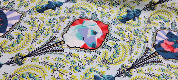Tula Pink - Puppy Dog Eyes - Bluebell - Metalics Besties from Free Spirit Fabrics