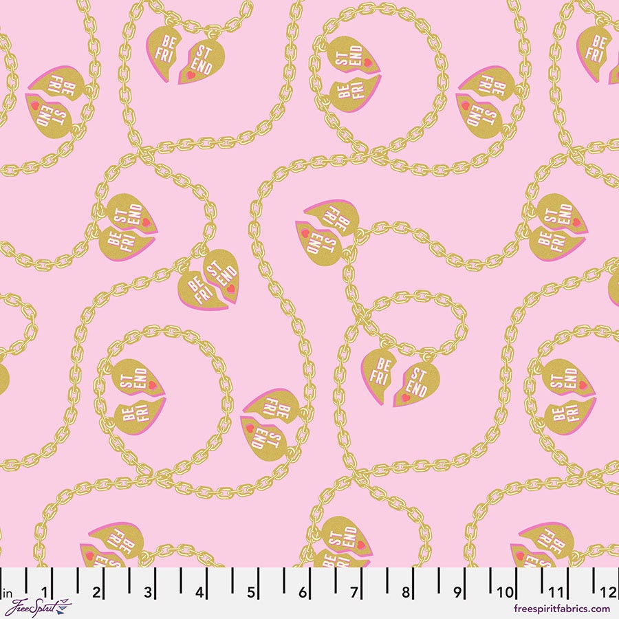 Tula Pink - Lil Charmer - Blossom - Metallic Besties from Free Spirit Fabrics