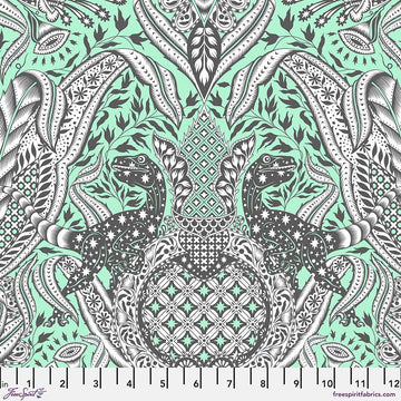 Tula Pink ROAR! || Gift Rapt - Mint || Quilting Cotton