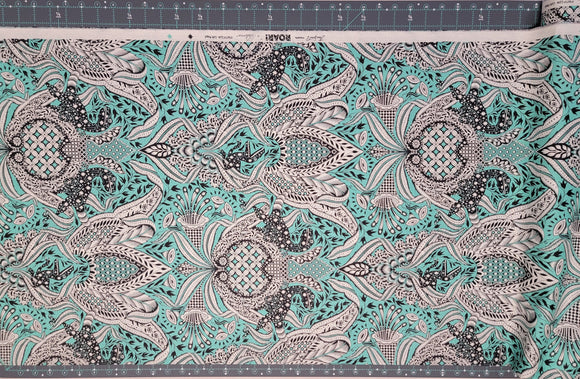 Tula Pink ROAR! || Gift Rapt - Mint || Quilting Cotton