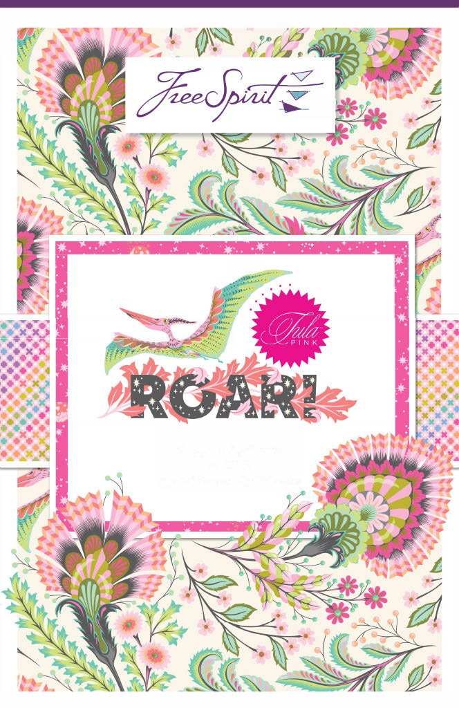 Tula Pink ROAR! || Gift Rapt - Lime || Quilting Cotton