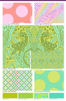 Tula Pink ROAR! || Dinosaur Eggs - Mint (2 1/4" wide "Eggs") || Quilting Cotton
