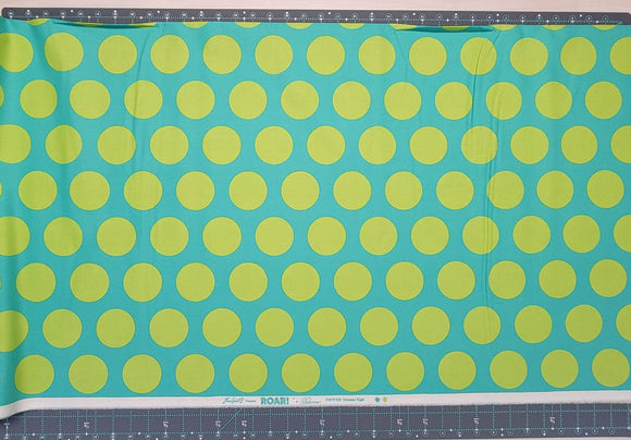 Tula Pink ROAR! || Dinosaur Eggs - Mint (2 1/4" wide "Eggs") || Quilting Cotton