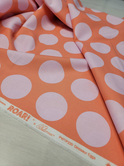 Tula Pink ROAR! || Dinosaur Eggs - Blush (2 1/4" wide "Eggs") || Quilting Cotton