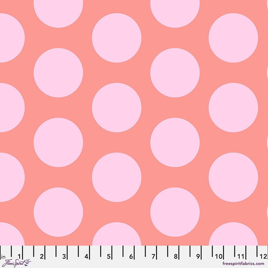Tula Pink ROAR! || Dinosaur Eggs - Blush (2 1/4" wide "Eggs") || Quilting Cotton