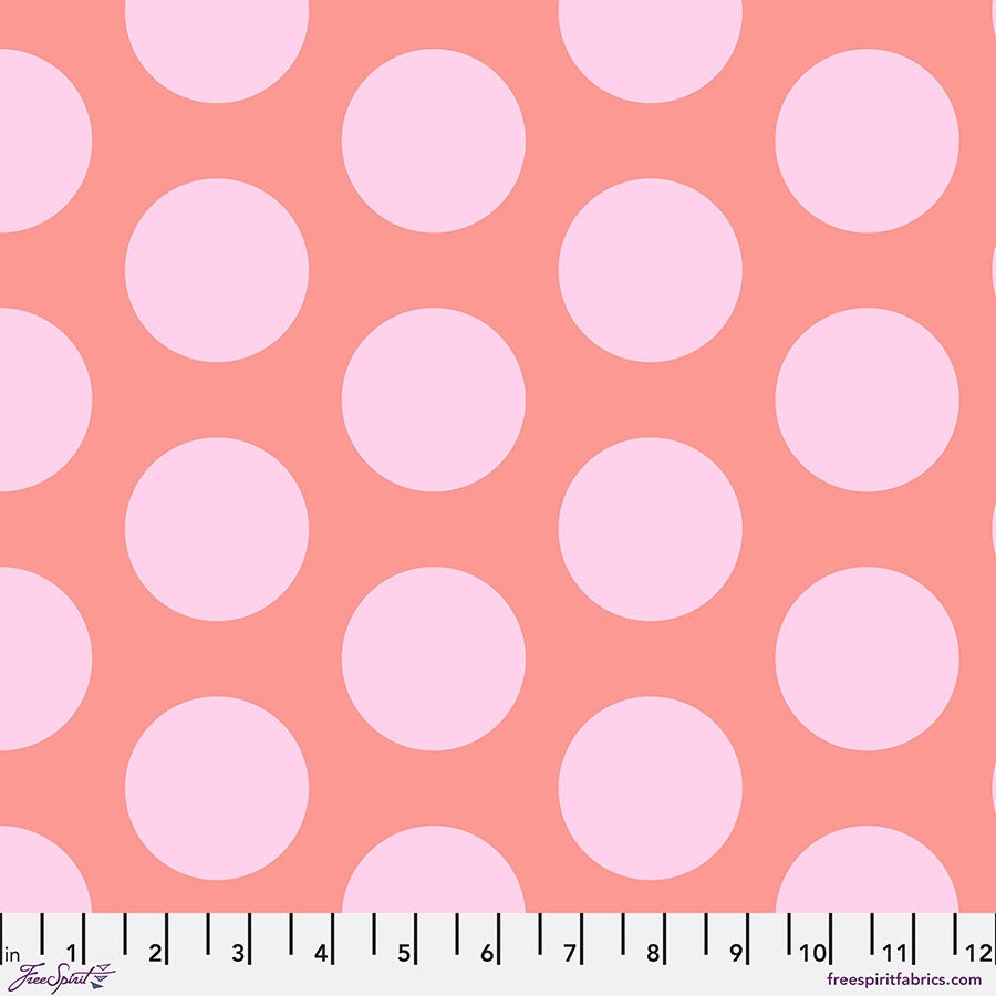 Tula Pink ROAR! || Dinosaur Eggs - Blush (2 1/4" wide "Eggs") || Quilting Cotton