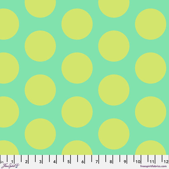 Tula Pink ROAR! || Dinosaur Eggs - Mint (2 1/4" wide "Eggs") || Quilting Cotton