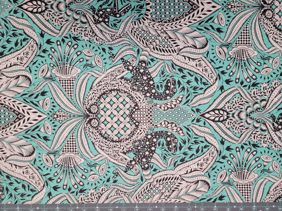 Tula Pink ROAR! || Gift Rapt - Mint || Quilting Cotton