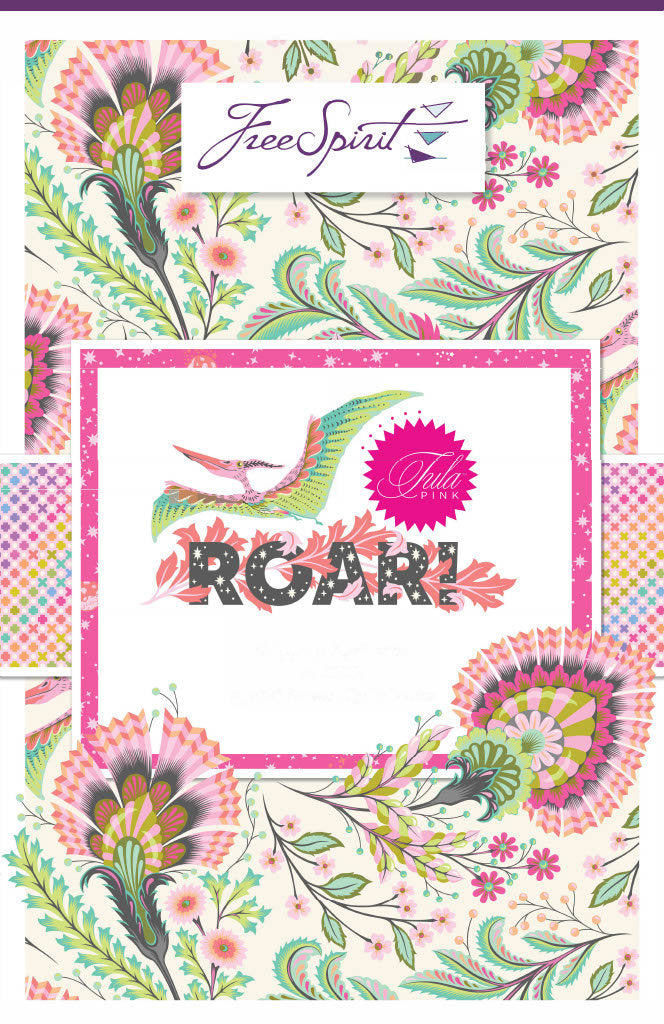 Tula Pink ROAR! || Wing It - Blush || ROAR! || Quilting Cotton || Pterodactyl