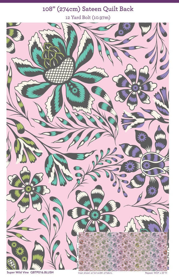 Tula Pink ROAR! || Wild Vine - Blush || ROAR! || Quilting Cotton