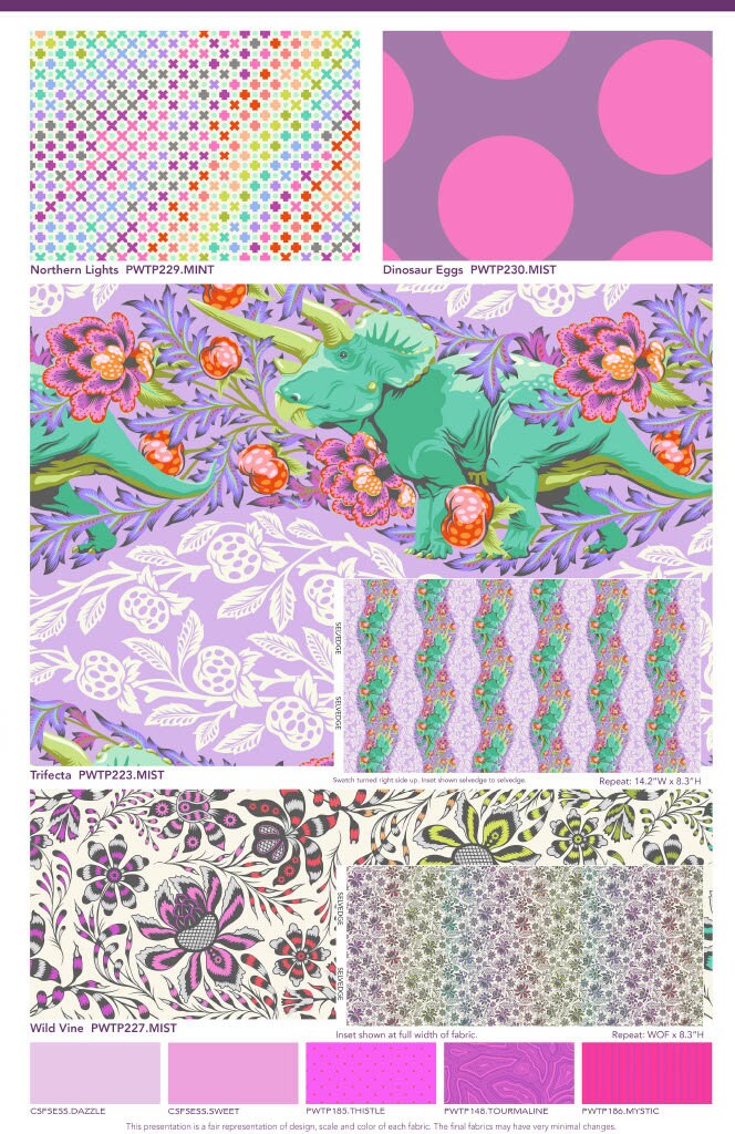 Tula Pink ROAR! || Wild Vine - MIST || ROAR! || Quilting Cotton