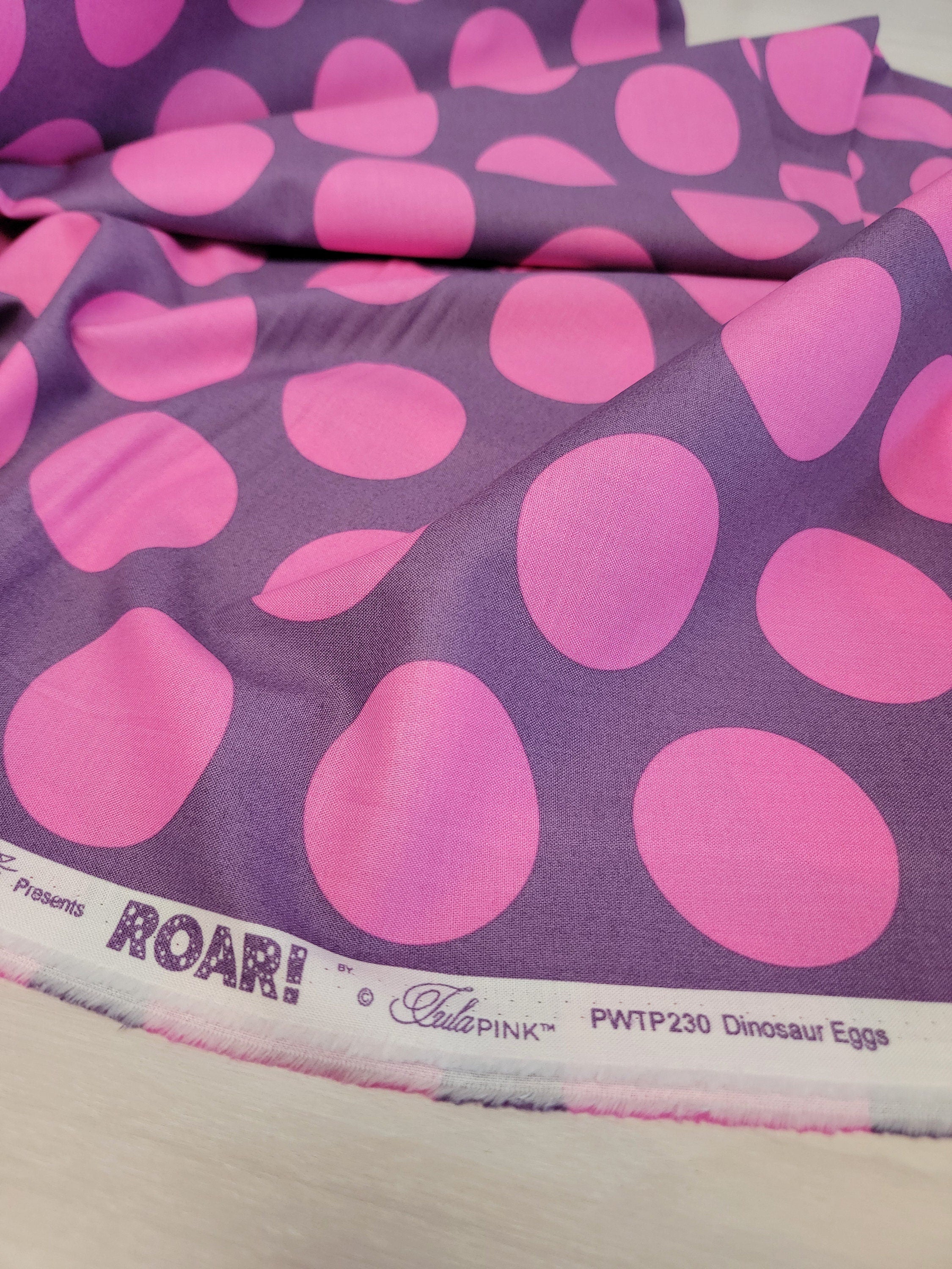 Tula Pink ROAR! || Dinosaur Eggs - Mist (2 1/4" wide "Eggs") || Quilting Cotton