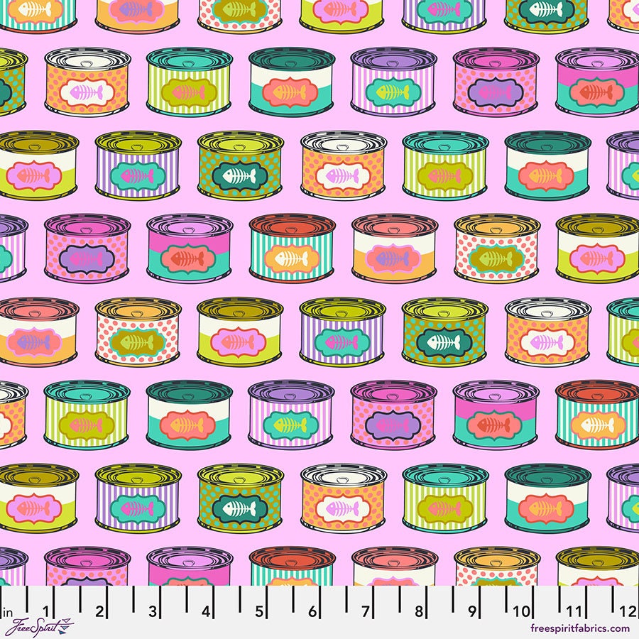 Cat Snacks - Electroberry || Tula Pink Tabby Road Deja Vu || Free Spirit Fabric