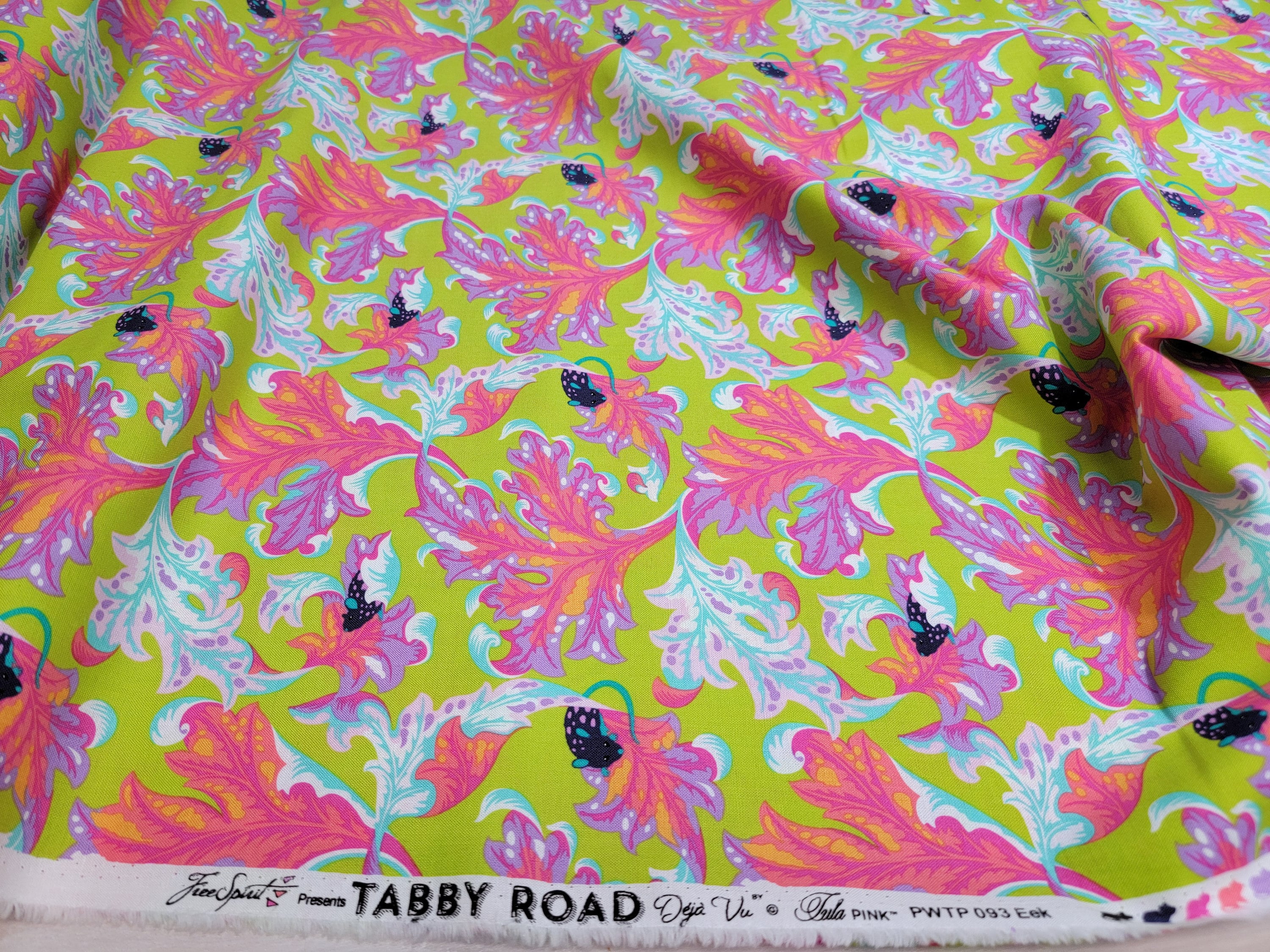 Eek - Electroberry || Tula Pink Tabby Road Deja Vu || Free Spirit Fabric