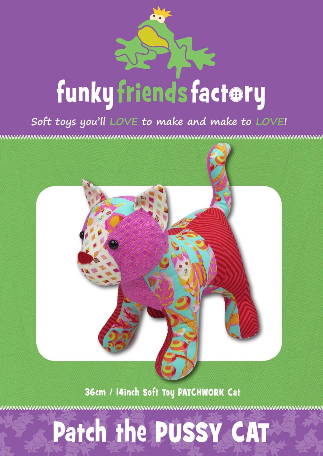 Patch the Pussycat - Funky Friends Stuffed Animal Pattern