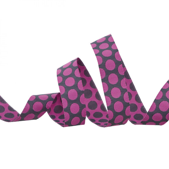 Tula Pink Dinosaur Eggs 5/8in Wide *Reversible* Polyester Ribbon by Renaissance Ribbon