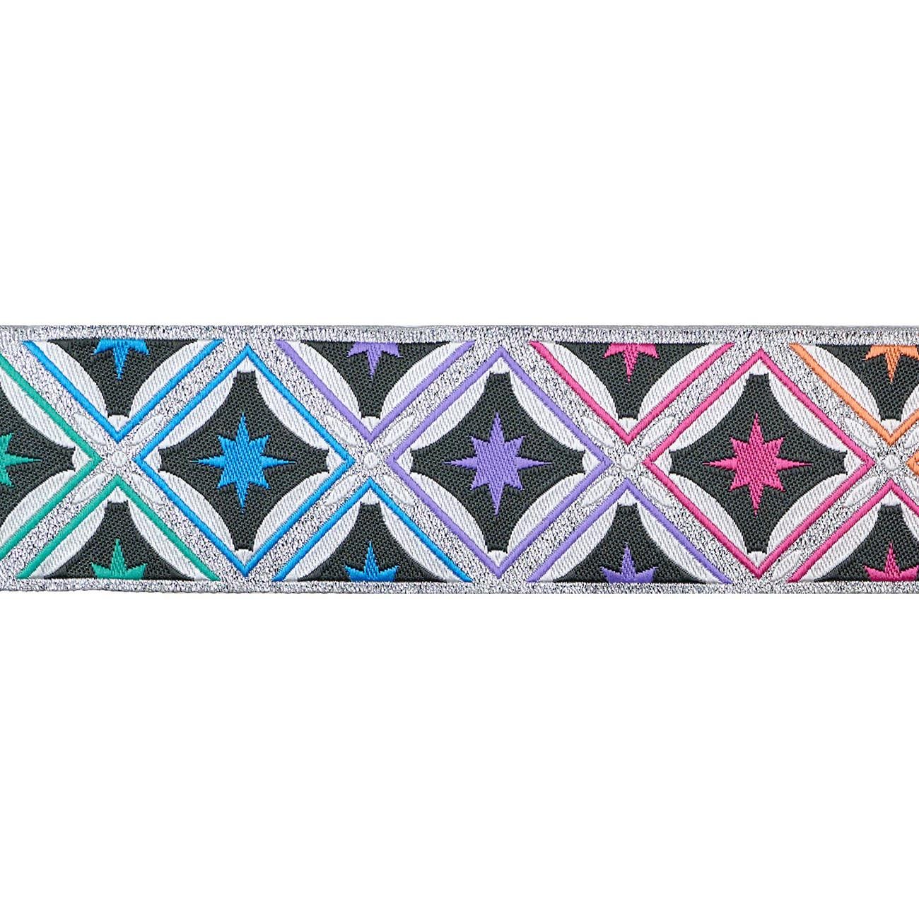 Tula Pink Stargazer in Metallic Storm 1-1/2in Polyester Ribbon by Renaissance Ribbon