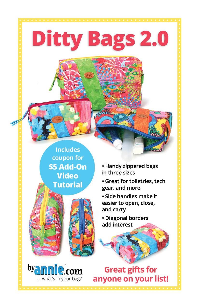 ByAnnie Ditty Bags 2.0 Pattern with Add-On Video Coupon