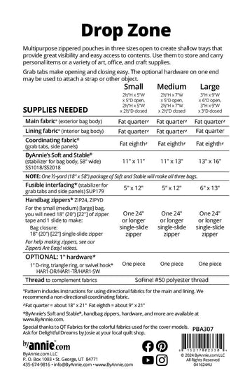 ByAnnie Drop Zone Pattern with Add-On Video Coupon