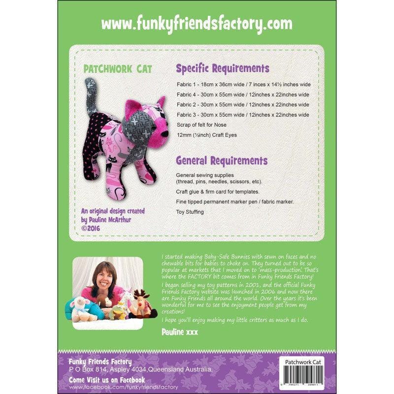 Patch the Pussycat - Funky Friends Stuffed Animal Pattern