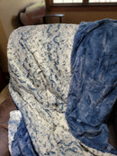 Luxurious Soft Throw Blanket - Gift for Mom, Hubby, baby, special someone - Handmade Shannon Cuddle - Owl Luxe Hide Print - Navy / Jeans