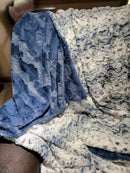 Luxurious Soft Throw Blanket - Gift for Mom, Hubby, baby, special someone - Handmade Shannon Cuddle - Owl Luxe Hide Print - Navy / Jeans