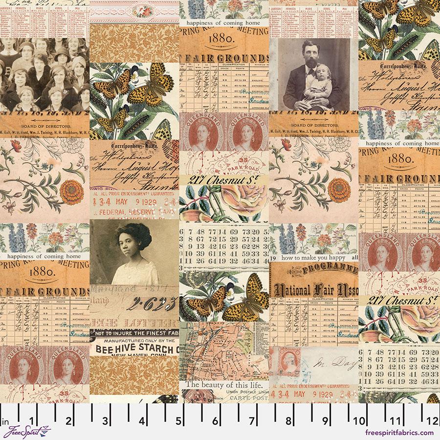 Tim Holtz Eclectic Elements Palette - Orange - Collage || Orange Collection || Free Spirit Fabrics