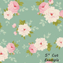 Pernille Teal || Sunday Brunch - Lime/Teal || Tilda Fabric