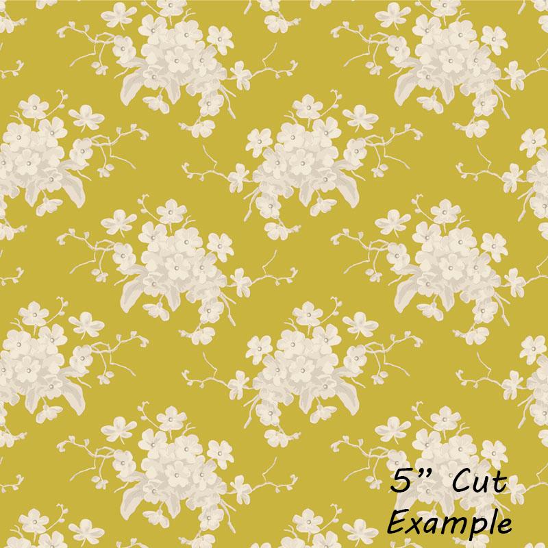 White Flower Sour Yellow || Sunday Brunch - Grey/Yellow || Tilda Fabric