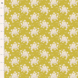 White Flower Sour Yellow || Sunday Brunch - Grey/Yellow || Tilda Fabric