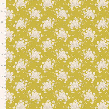 White Flower Sour Yellow || Sunday Brunch - Grey/Yellow || Tilda Fabric