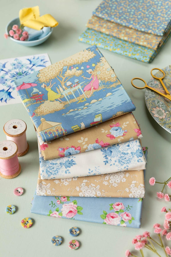 Mille Sky || Sunday Brunch - Blue/Sand || Tilda Fabric